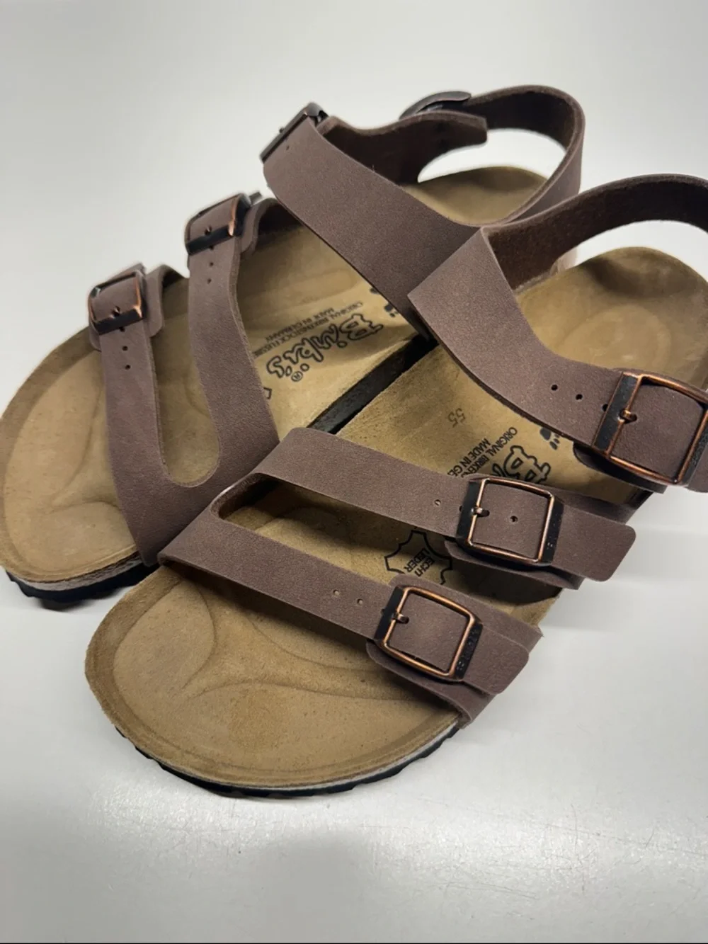 Birkenstock Birki's Canberra Sandals Open Toe Adjustable Ankle Strap Brown 9